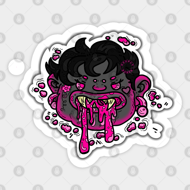 Pink Puke Cartoon Illustration Cartoon Sticker TeePublic